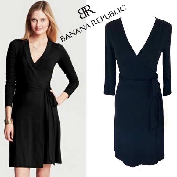Banana Republic Dresses & Skirts - Banana Republic Petite Gemma Wrap Dress Black XS